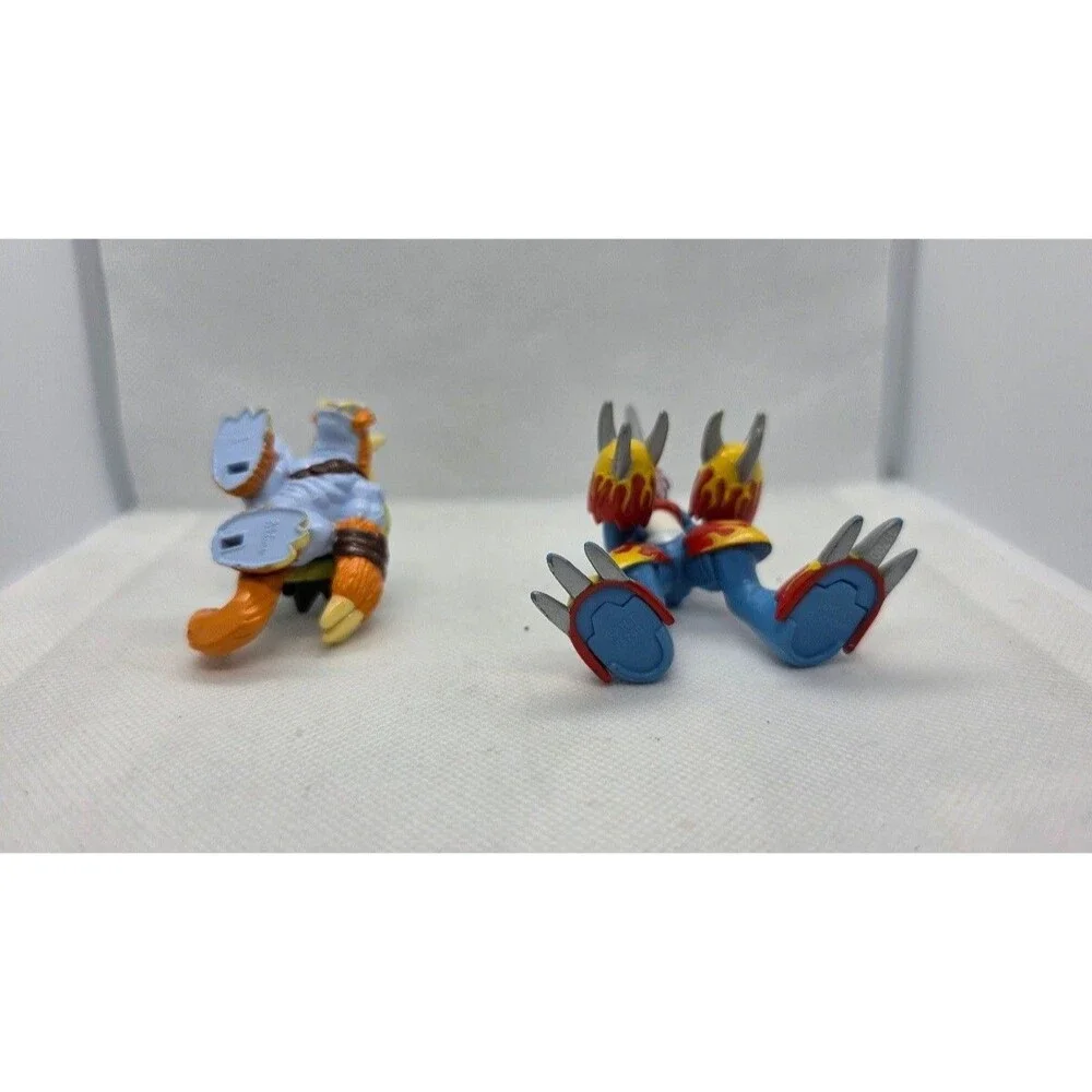 Lot of 2 Bandai Digimon Zudomon Flamedramon 1999-2000 Mini Action Figures